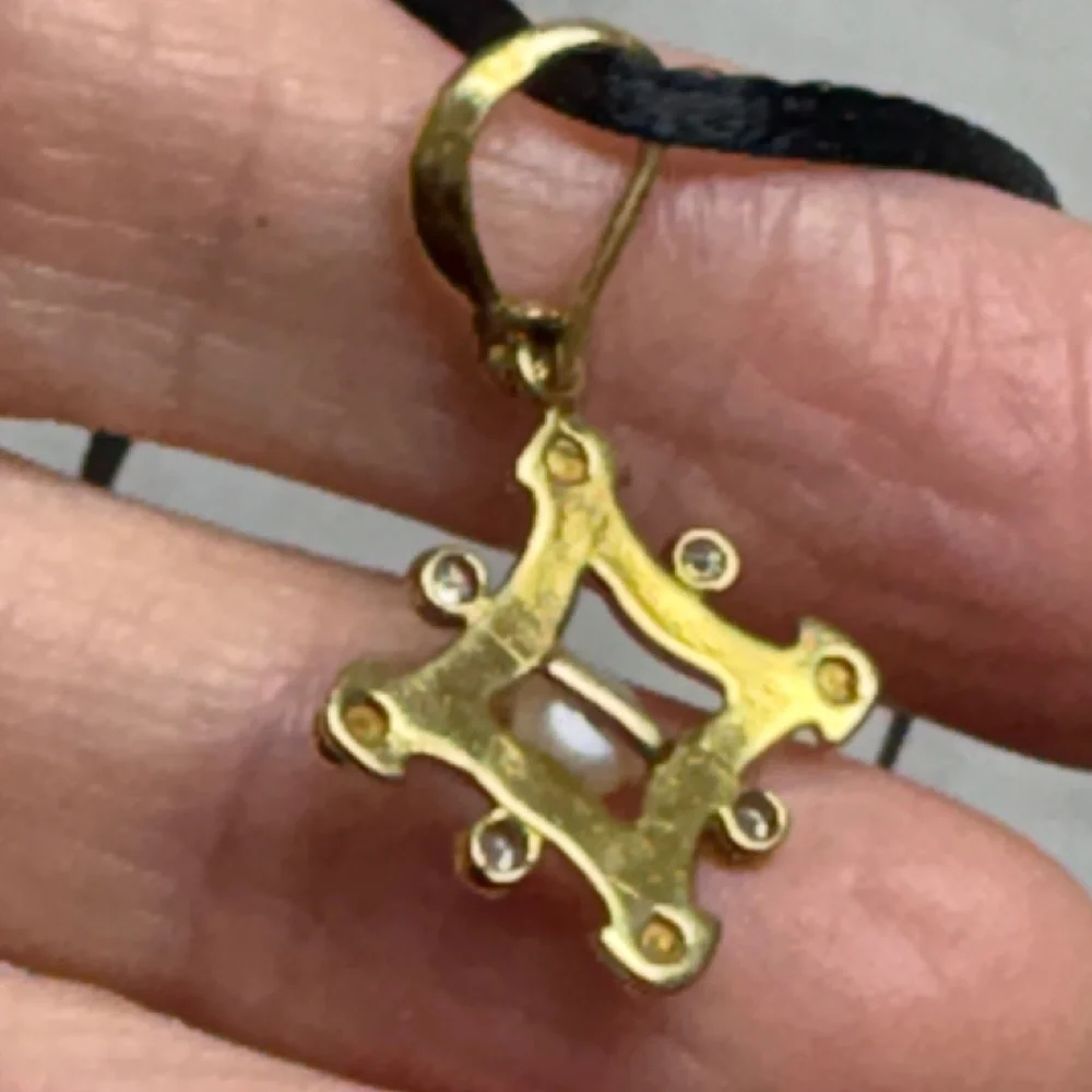 necklace pendant 14kt over sterling silver pearl 54